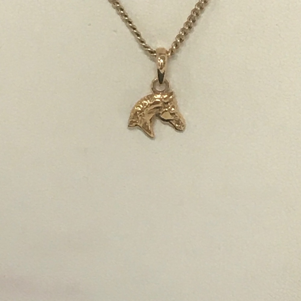 Gold Plated Necklace w/ Horse Charm